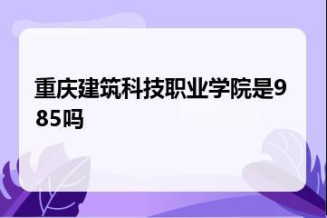 重庆建筑科技职业学院是985吗？
