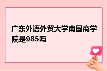 广东外语外贸大学南国商学院是985吗？