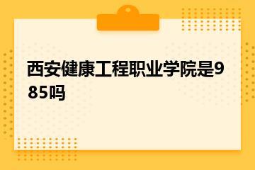 西安健康工程职业学院是985吗？