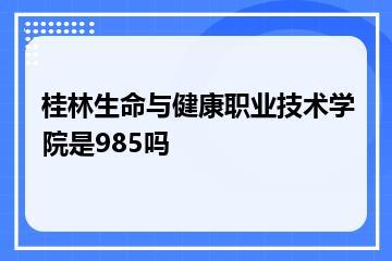 桂林生命与健康职业技术学院是985吗？
