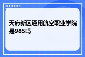 天府新区通用航空职业学院是985吗？