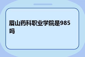 眉山药科职业学院是985吗？