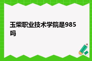 玉柴职业技术学院是985吗？