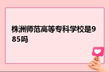 株洲师范高等专科学校是985吗？