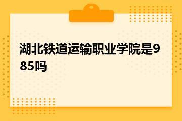 湖北铁道运输职业学院是985吗？