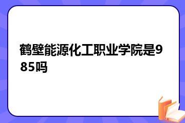 鹤壁能源化工职业学院是985吗？