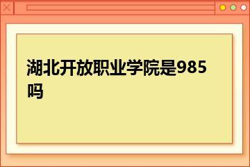 湖北开放职业学院是985吗？