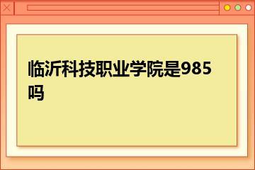 临沂科技职业学院是985吗？