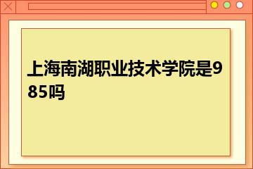 上海南湖职业技术学院是985吗？