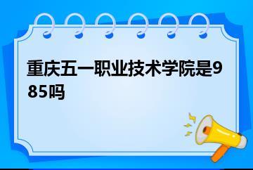 重庆五一职业技术学院是985吗？