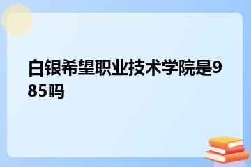 白银希望职业技术学院是985吗？