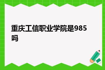 重庆工信职业学院是985吗？