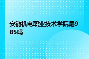 安徽机电职业技术学院是985吗？