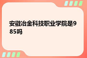 安徽冶金科技职业学院是985吗？