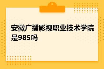 安徽广播影视职业技术学院是985吗？