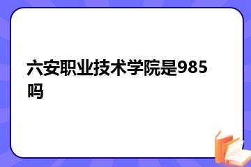 六安职业技术学院是985吗？