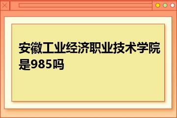 安徽工业经济职业技术学院是985吗？