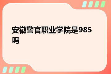 安徽警官职业学院是985吗？