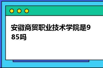 安徽商贸职业技术学院是985吗？