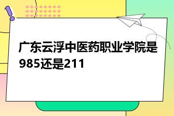 广东云浮中医药职业学院是985还是211？