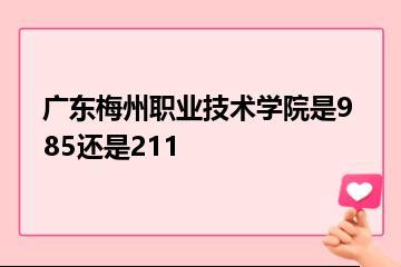 广东梅州职业技术学院是985还是211？