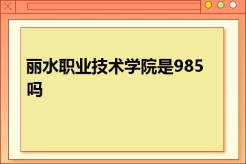 丽水职业技术学院是985吗？