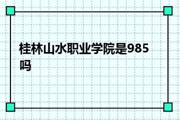 桂林山水职业学院是985吗？