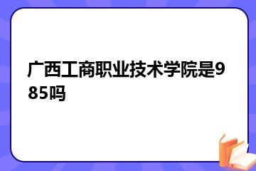 广西工商职业技术学院是985吗？