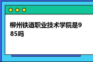 柳州铁道职业技术学院是985吗？