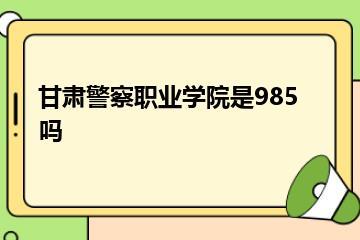 甘肃警察职业学院是985吗？