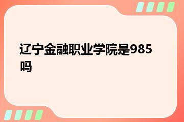 辽宁金融职业学院是985吗？
