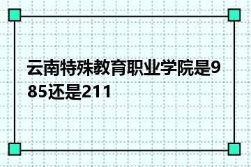 云南特殊教育职业学院是985还是211？