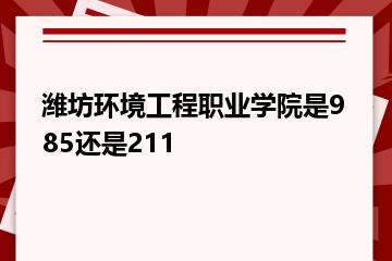 潍坊环境工程职业学院是985还是211？