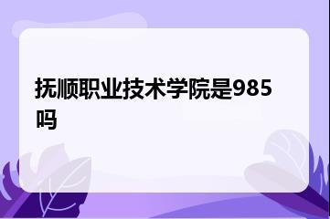 抚顺职业技术学院是985吗？