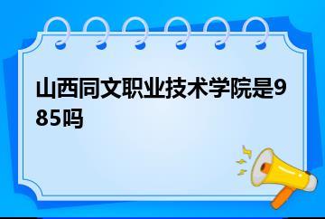 山西同文职业技术学院是985吗？