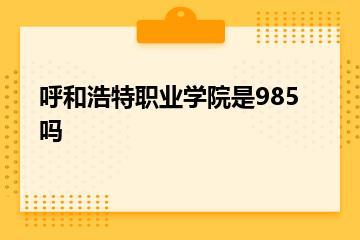 呼和浩特职业学院是985吗？