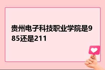 贵州电子科技职业学院是985还是211？