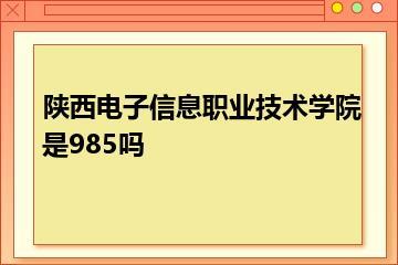 陕西电子信息职业技术学院是985吗？