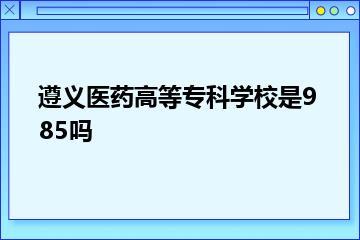 遵义医药高等专科学校是985吗？