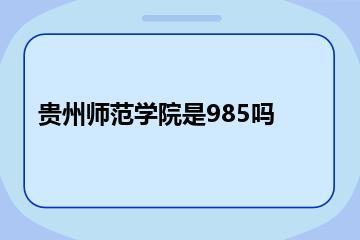 贵州师范学院是985吗？