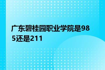 广东碧桂园职业学院是985还是211？