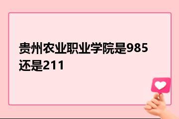 贵州农业职业学院是985还是211？