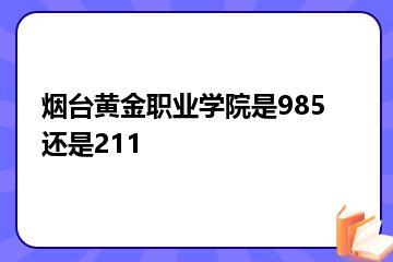 烟台黄金职业学院是985还是211？