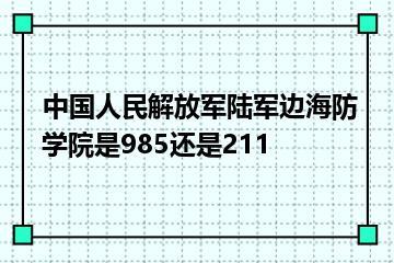 中国人民解放军陆军边海防学院是985还是211？