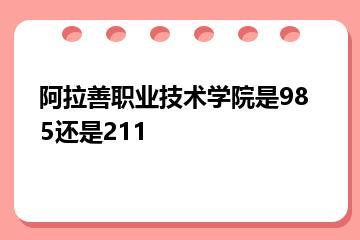 阿拉善职业技术学院是985还是211？