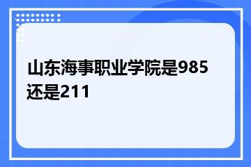山东海事职业学院是985还是211？