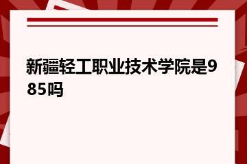 新疆轻工职业技术学院是985吗？