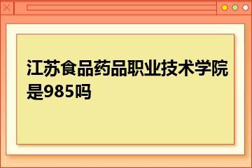 江苏食品药品职业技术学院是985吗？