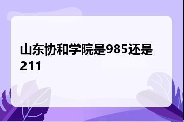 山东协和学院是985还是211？