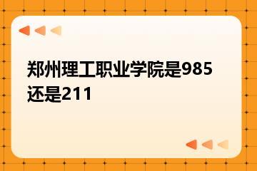 郑州理工职业学院是985还是211？